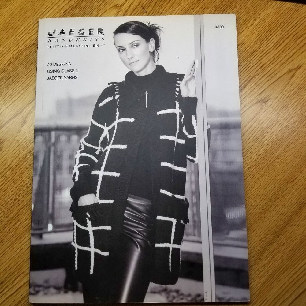 Rare, Collectible Jaeger JM08 Knitting Designs Magazine with 20 Classic patterns
